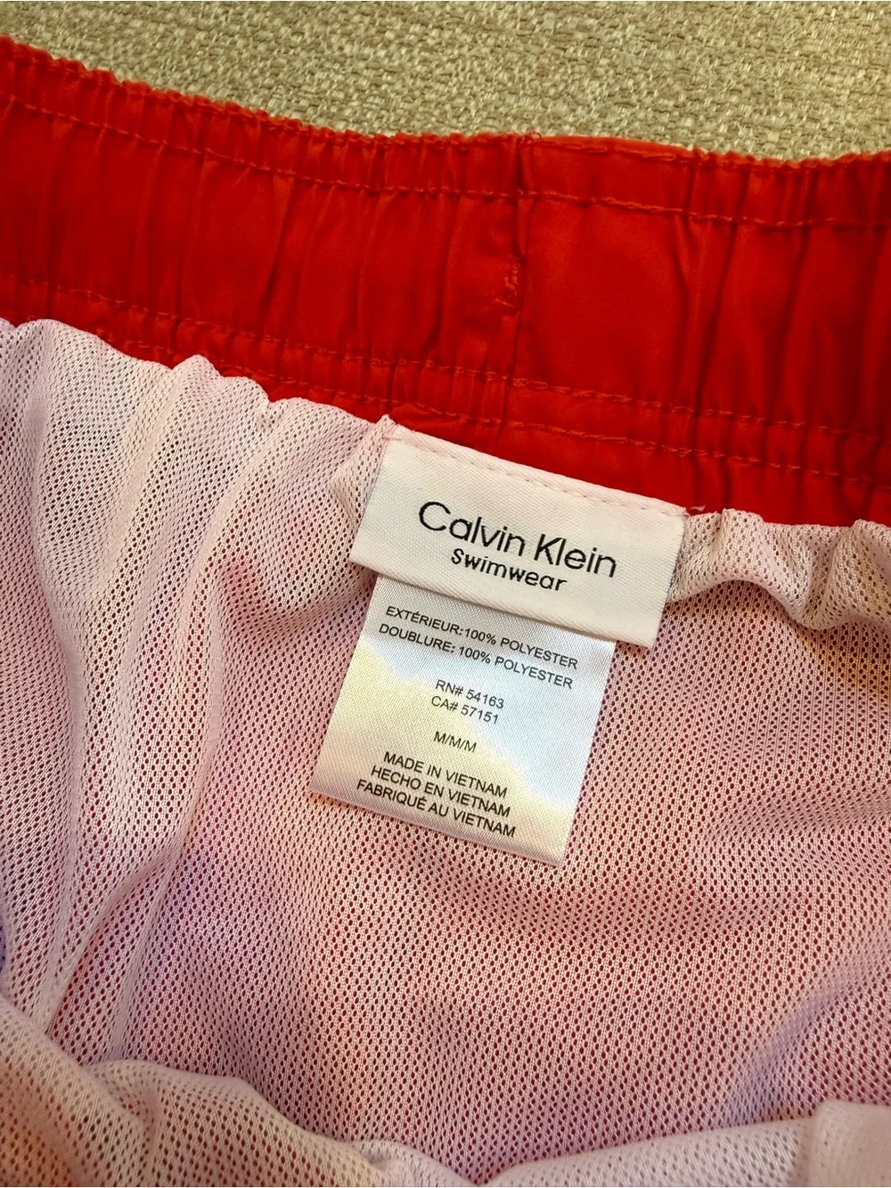 Calvin Klein Men’s Red Swim Shorts
